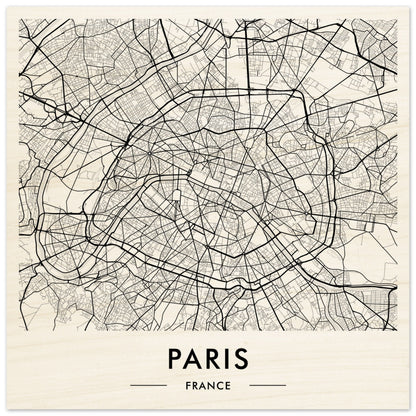 Map of Paris, France showing the city’s street network and layout.