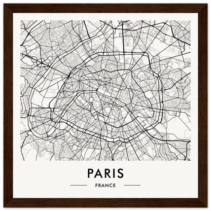 Map of Paris, France, showing its intricate street network and urban layout.