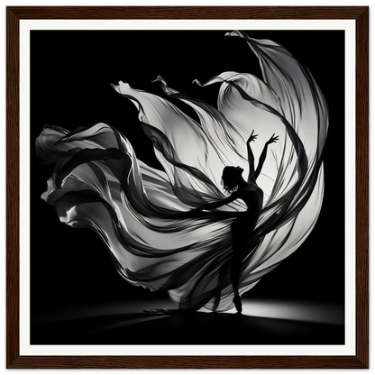 Silhouetted dancer in flowing fabric from Ethereal Dance Reverie special edition art™