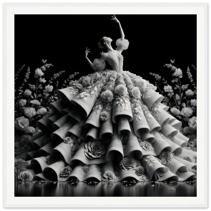 Dancer in floral dress with ruffles from Baroque Blossom Ballet special edition art™