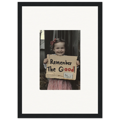 Framed black-and-white photo of Remember The Good in Smiles Forlornly Singing art™