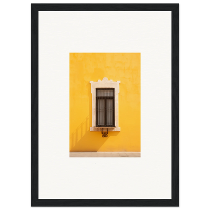 Elegant window with white trim on a sunny yellow wall from Window’s Giallo Reverie