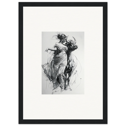 Black and white sketch of dancing figures for Metaphoric Taurus Whispers special edition art™