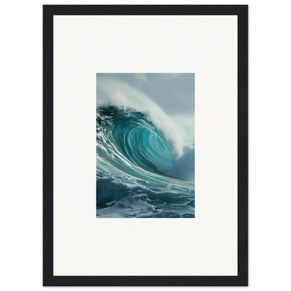 Powerful turquoise ocean wave curling, perfect for Whispering Oceans canvas print wall art