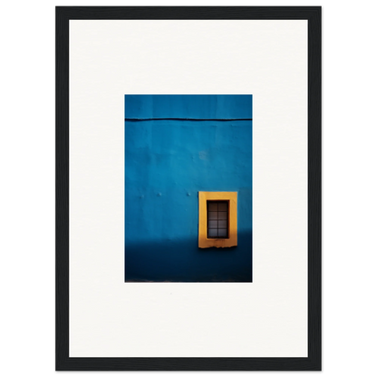 Vibrant yellow-framed window on blue wall in Hypercolor Dreamscape Longitude design