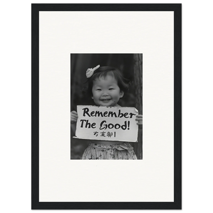 A child with a sign Remember The Good in the Innocent Memory Echoes special edition art