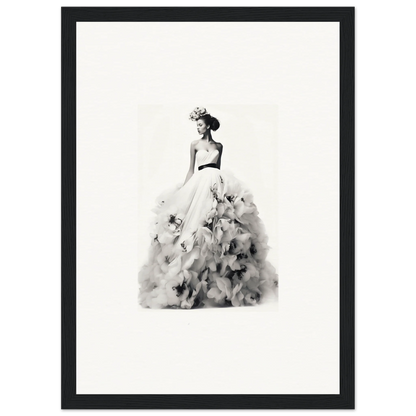 Elegant black and white watercolor figure in ballgown from Dreams Bloom Eternal special edition art