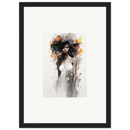 Artistic watercolor of a woman in a white dress from Ethereal Echoes Blossoms collection