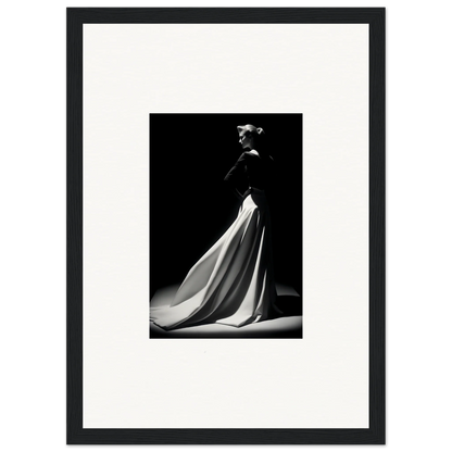 Dramatic black and white evening gown in Veiled Monochrome Journey special edition art™