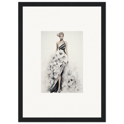 Fashion illustration of an elegant evening gown from Dreamy Blossom Mirage special edition art™