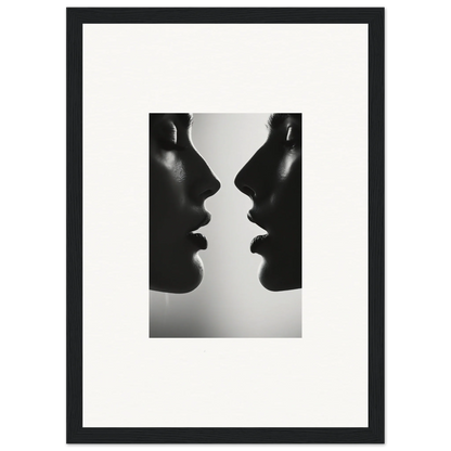 Silhouetted profiles in black and white from Echo’s Embrace special edition art™