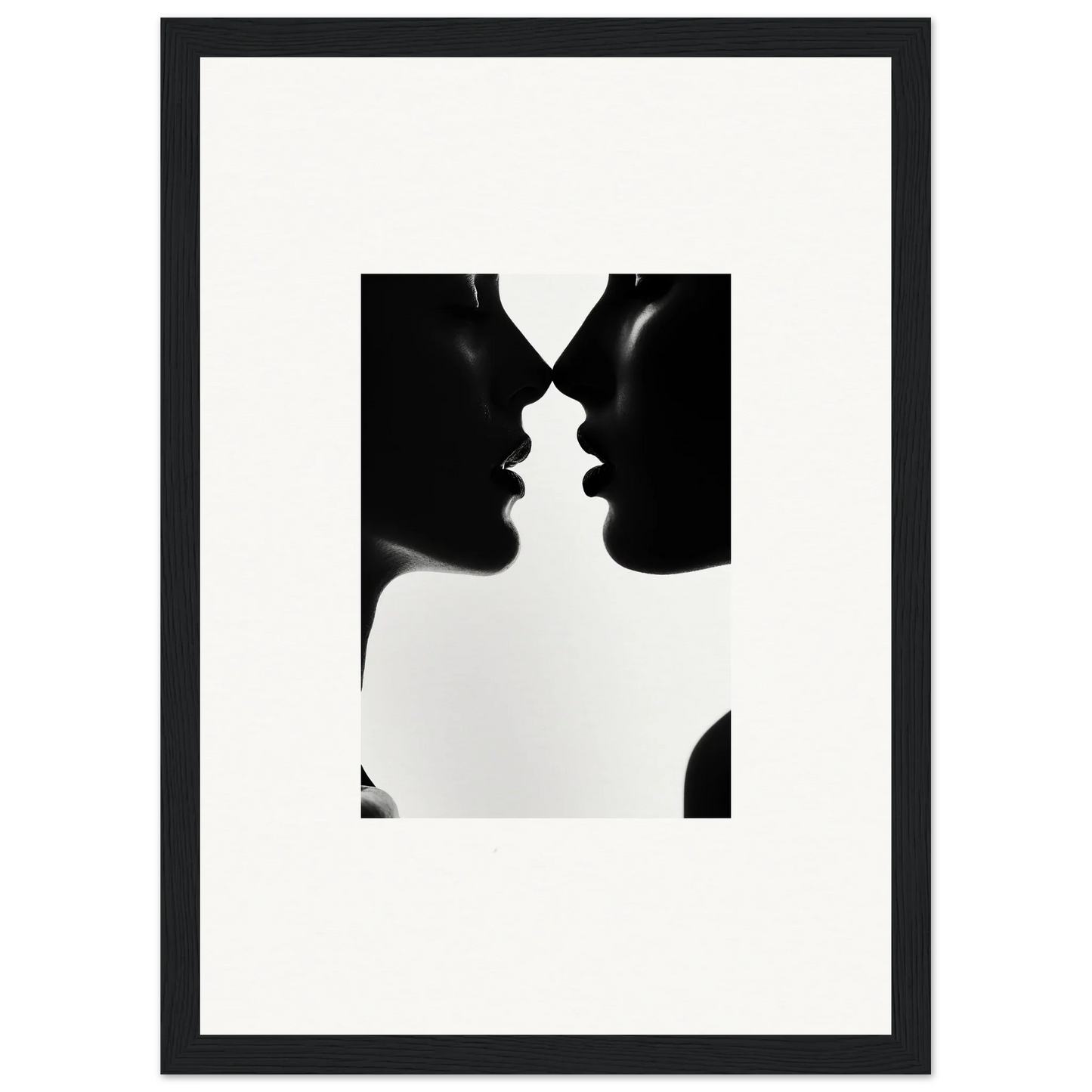 Two silhouettes in a near-kiss, showcasing Shadowed Sédual Symphony art style