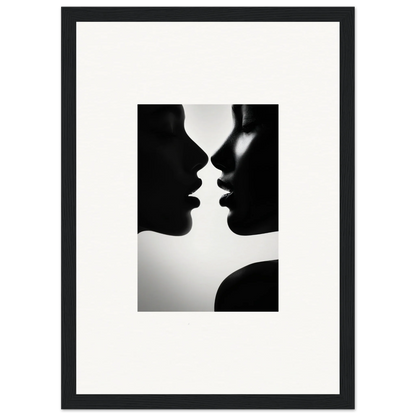 Two silhouetted profiles in an intimate moment on a Sables Dance premium framed wall art