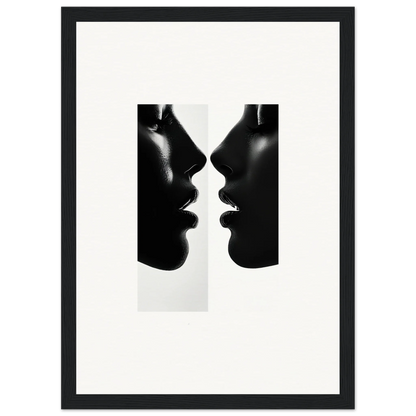 Two silhouetted profiles in black and white for Liminal Echoes framed posters