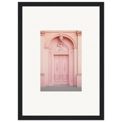 Ornate pink door with decorative molding from Porphyr Pink Processions special edition art™