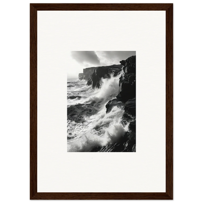 Dramatic ocean waves crash on rugged cliffs in Rock Impressions special edition art™