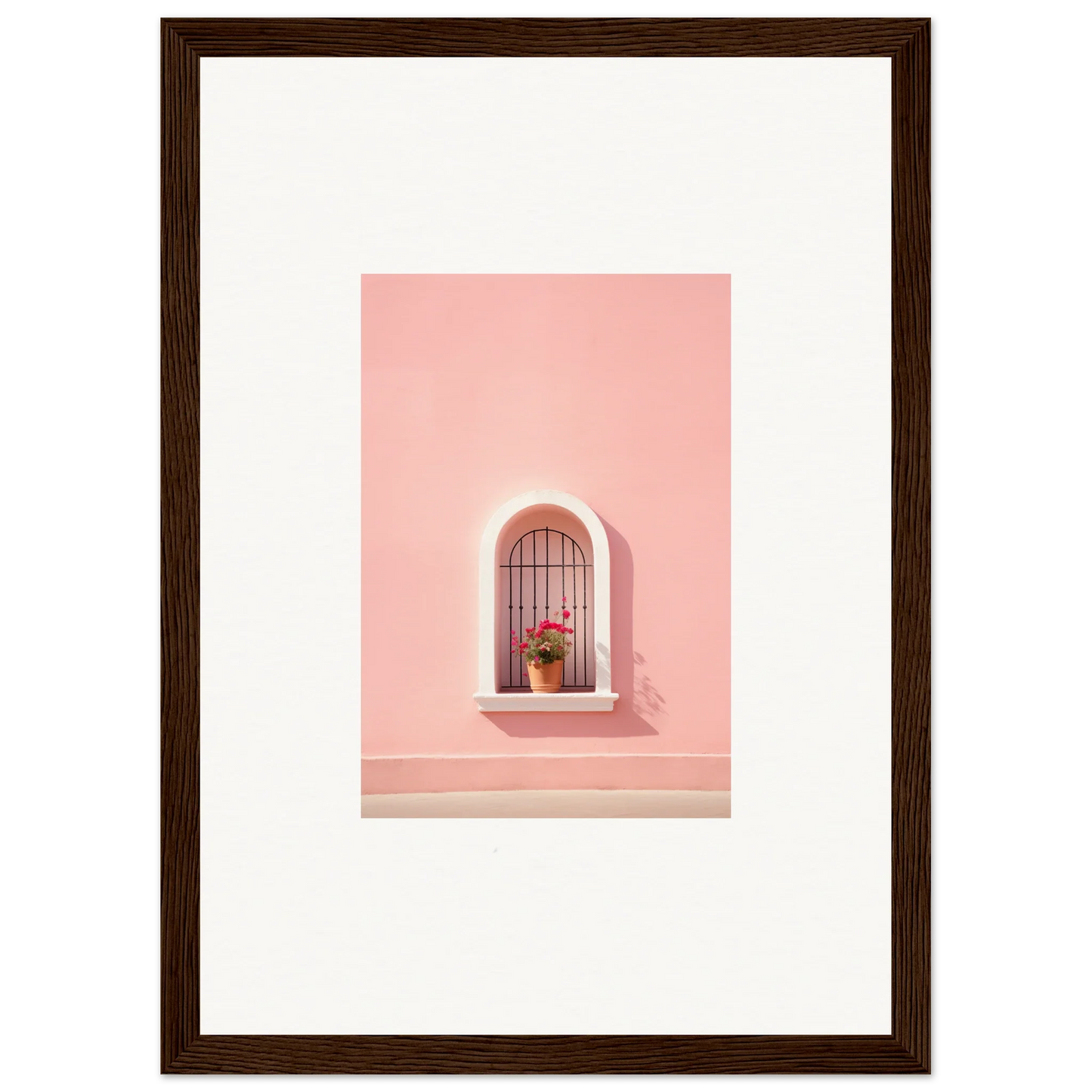 Arched window with decorative bars and a plant, perfect for Sunset Silhouette Romance vibes