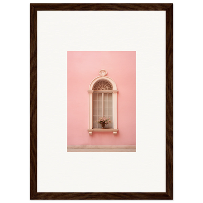 Ornate arched window on a pink wall from Pinky Flora Portal special edition art™