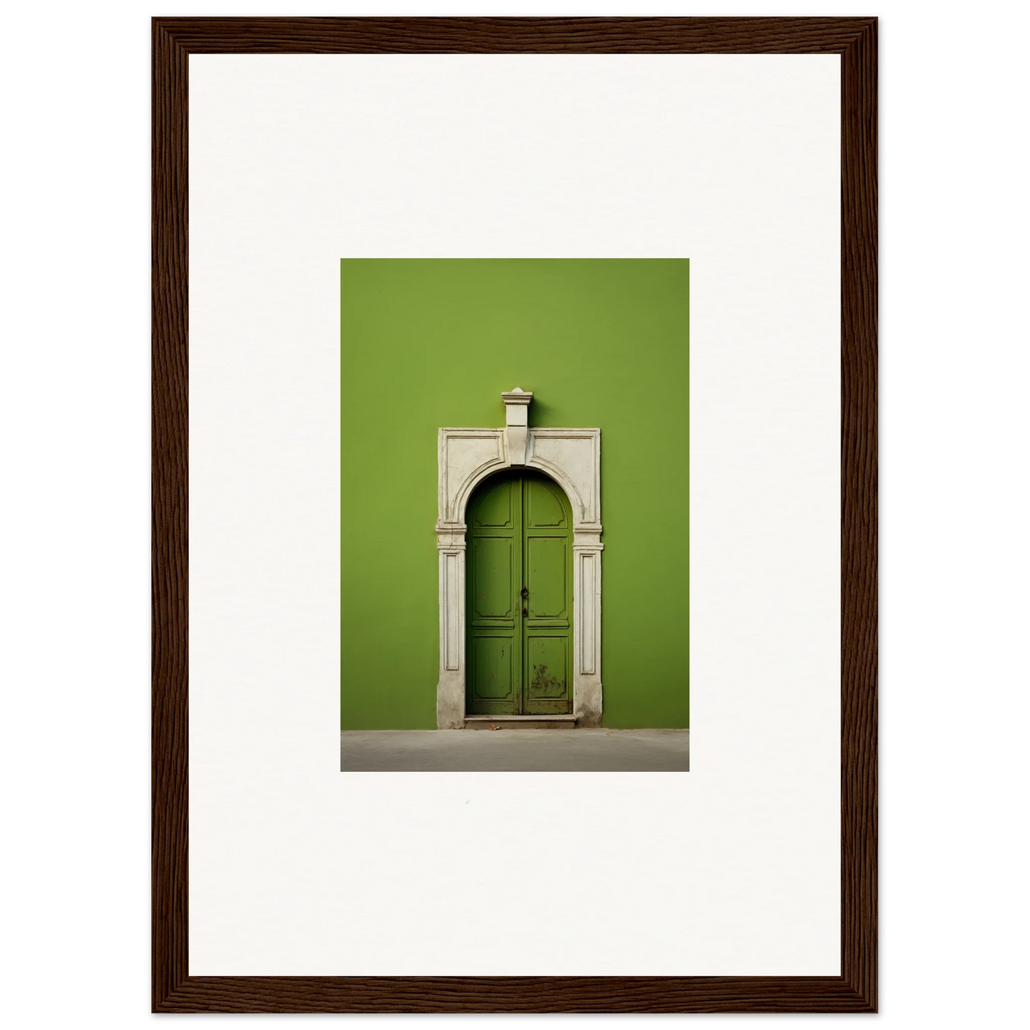 Green wooden door with stone archway in Green Origins special edition art™