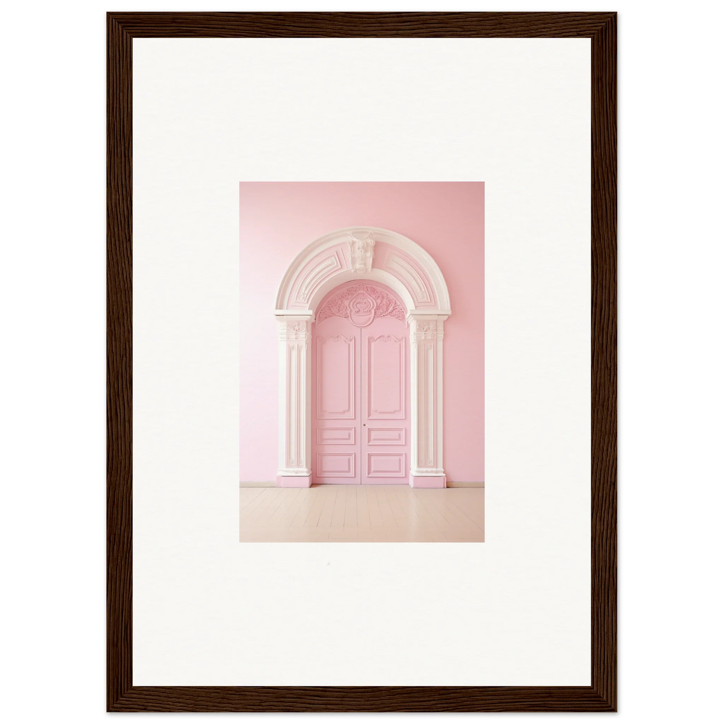 Pink door with white arch, perfect for Portal Fantasies Unfurled framed wall art