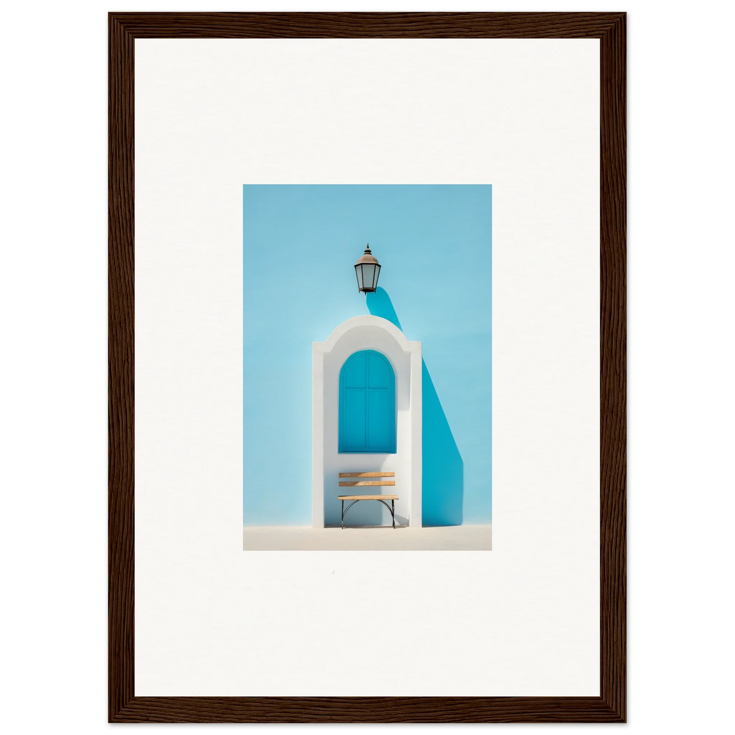 White arched doorway with lantern, part of Ethereal Mediterranean Pause wall art