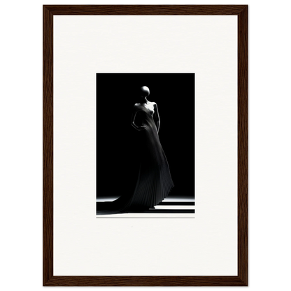 Elegant black and white figure in flowing gown for Echoes Velvet Mirage special edition art™