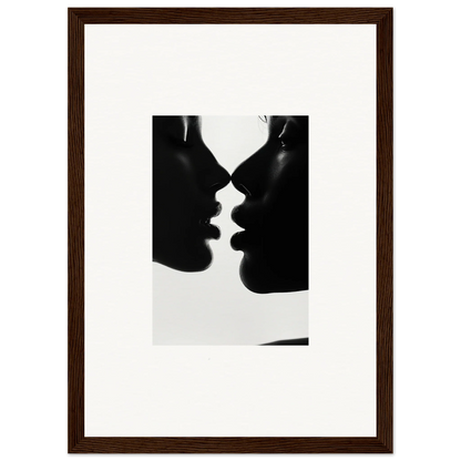 Two silhouettes in a near-kiss pose, perfect for your Nights Echoes framed art