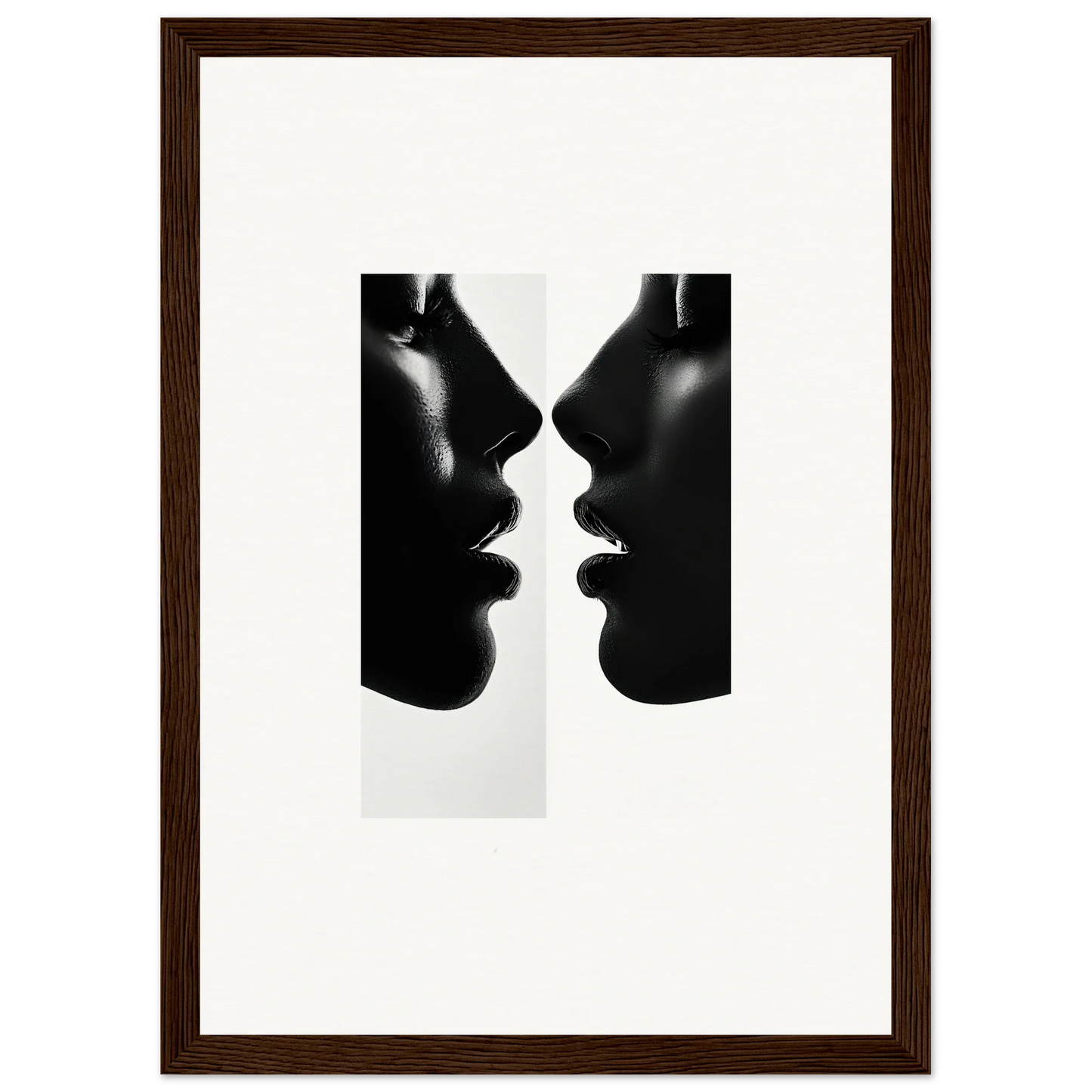 Silhouetted profiles in black and white from Liminal Echoes special edition art™