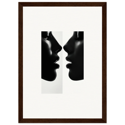 Silhouetted profiles in black and white from Liminal Echoes special edition art™