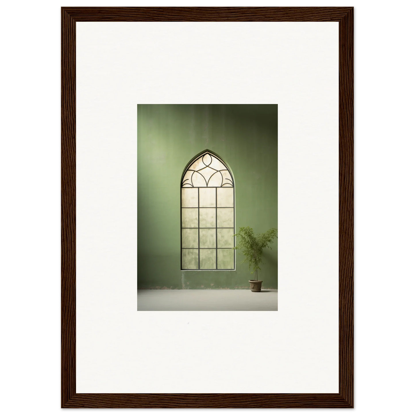 Gothic arched window with leaded glass, part of the Green Crescent special edition art™ collection