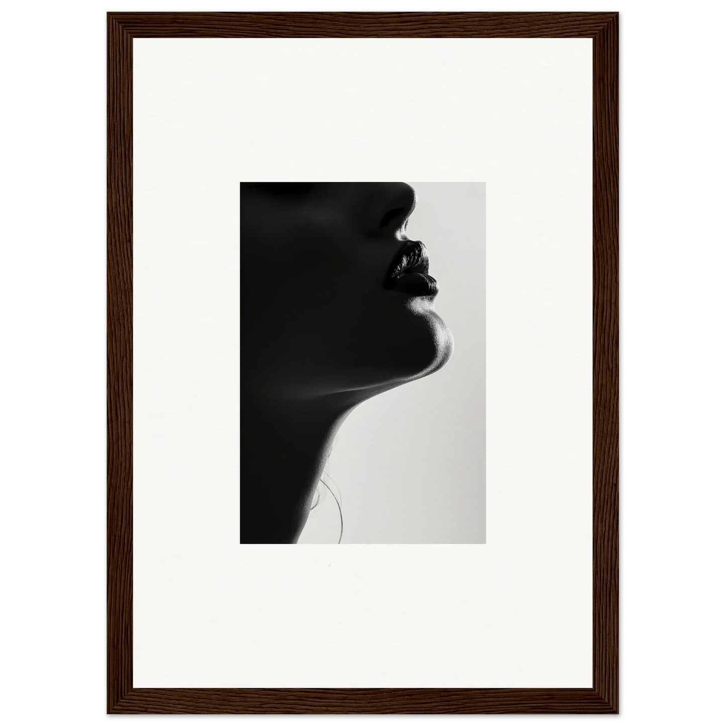 Black and white silhouette of a graceful neck in Shadowed Whisper Immanence art