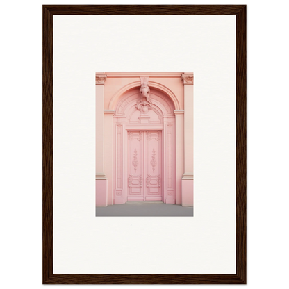 Pink ornate door with decorative arch, featured in Porphyr Pink Processions special edition art™