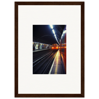 London Underground platform with motion-blurred lights, showcasing Threads Passagesquent Hues