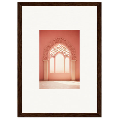 Ornate archway with Islamic patterns in coral pink for Versaille Sunset Reimagined art