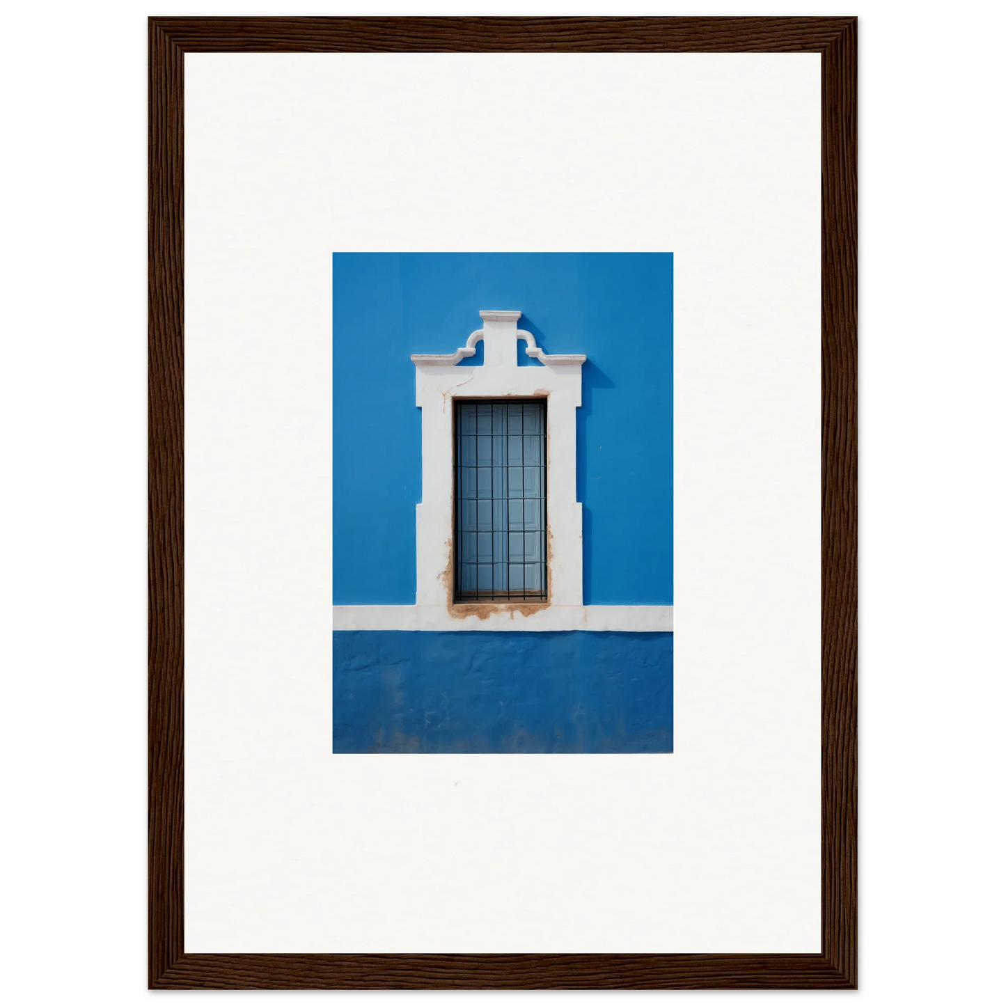 Framed wall art with white trim and blue wall in Liquid Azure Quest special edition