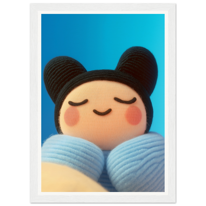 Skybound Plush Reverie framed wall art with serene plush character against vibrant sky, perfect for cool room and home decor styling.