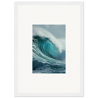 Powerful ocean wave in turquoise and white spray for stunning wall art in Whispering Oceans