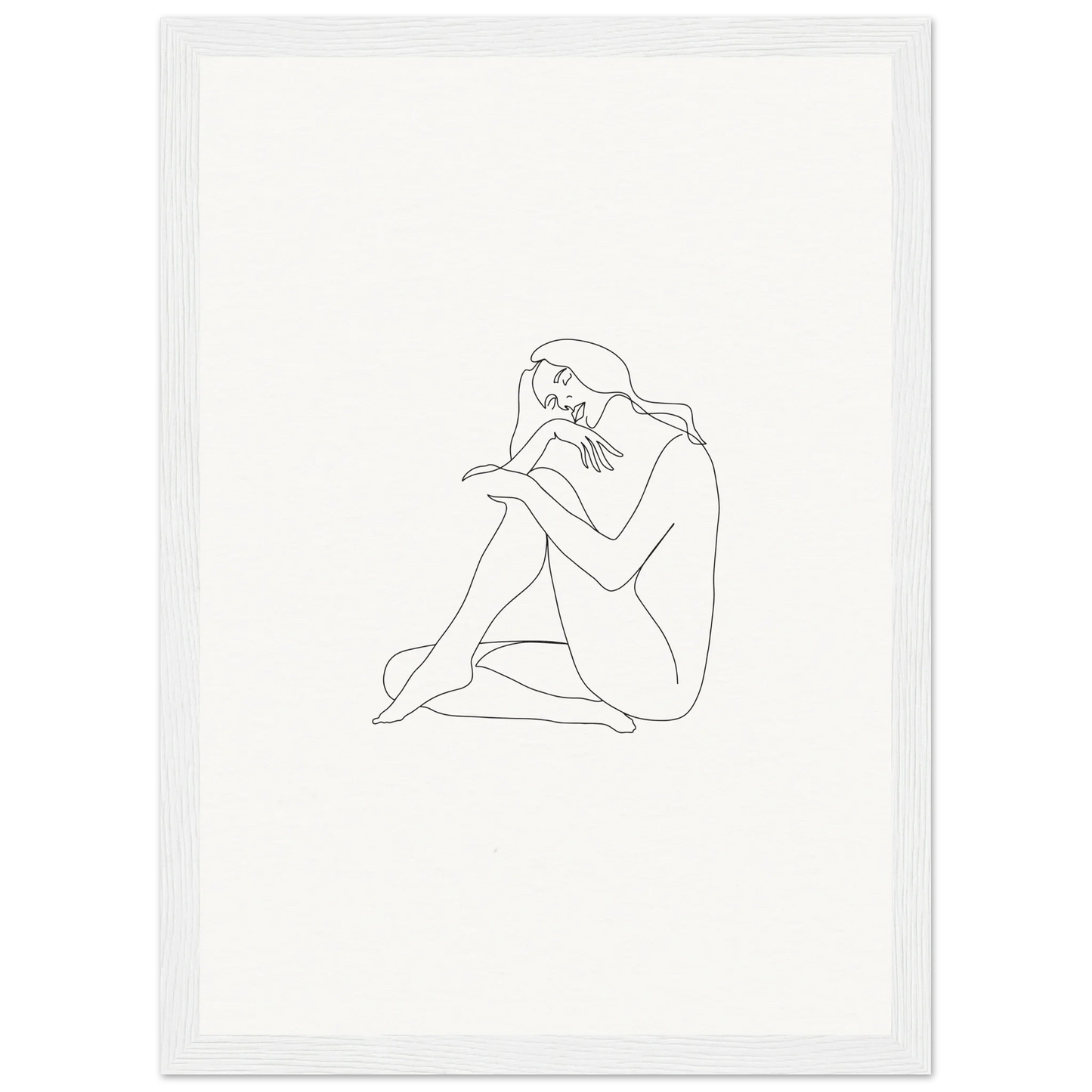 Minimalist line drawing of a nude figure for Mindful Dream Tangles special edition art