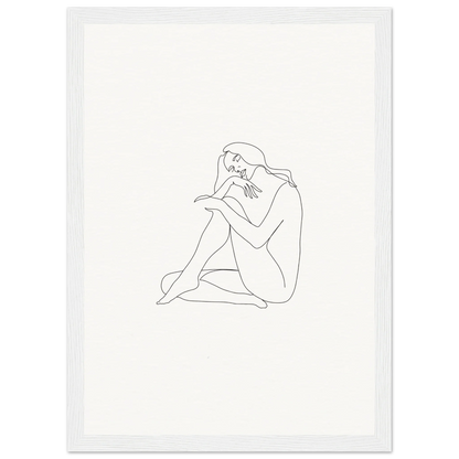 Minimalist line drawing of a nude figure for Mindful Dream Tangles special edition art