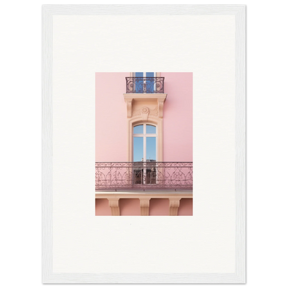 Elegant pink balcony with ornate railings in Dusky Dream Balustrade wall art