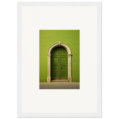 Green arched door with stone trim in Vert Barcode Reverie Special Edition Art™