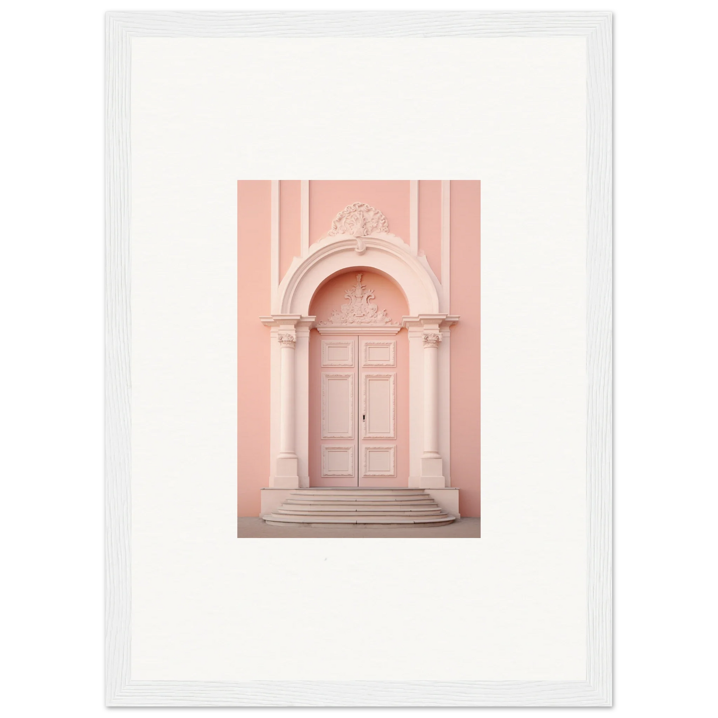 Ornate pink door and columns at Petal Whispers Portal special edition art™