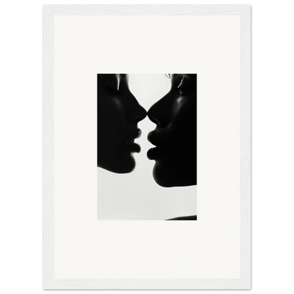 Two silhouettes nearly kissing, perfect for your Nights Echoes framed special edition art™