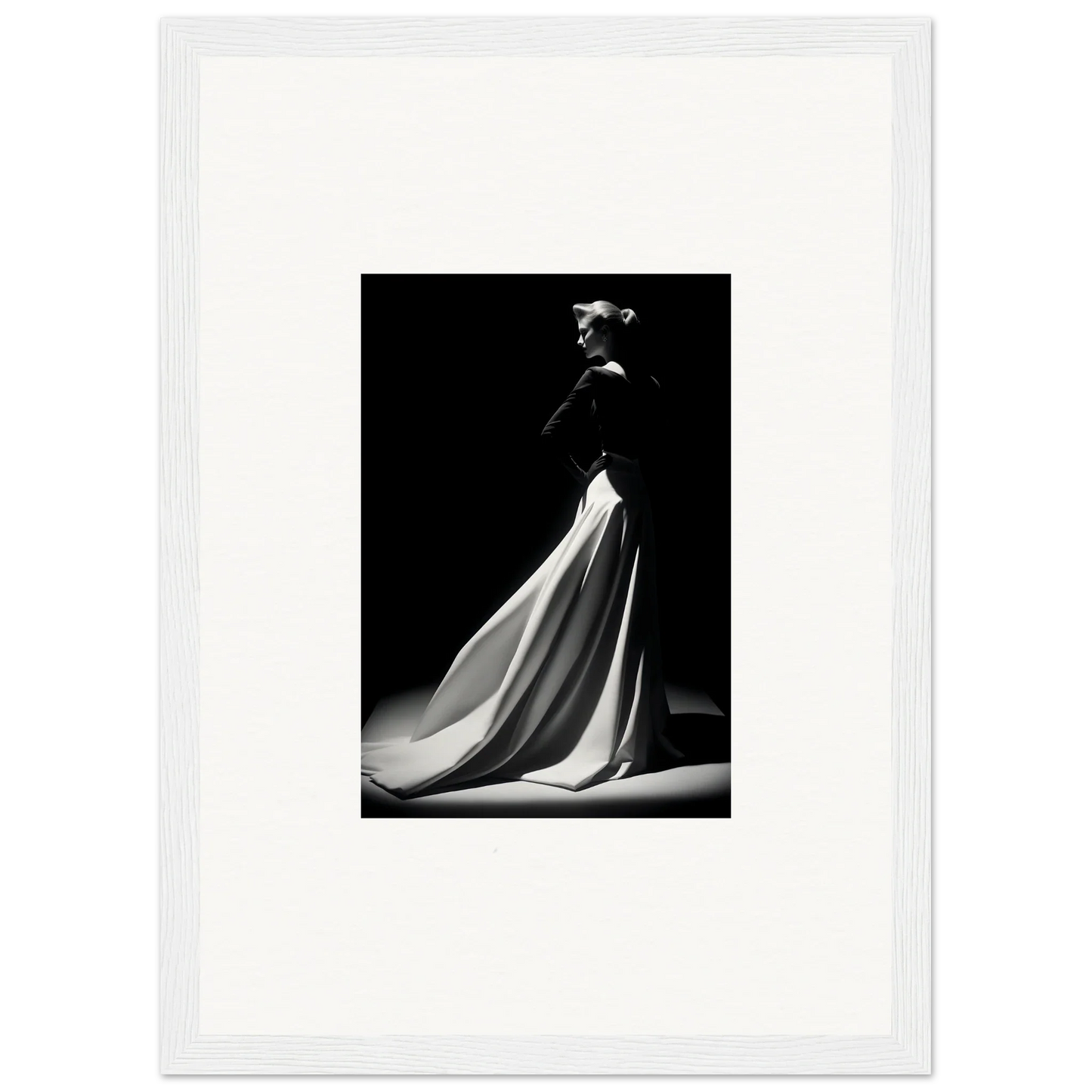 Elegant black and white floor-length gown in Veiled Monochrome Journey special edition art™