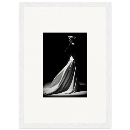 Elegant black and white floor-length gown in Veiled Monochrome Journey special edition art™