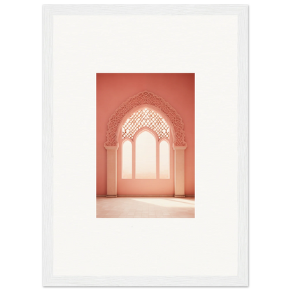 Ornate coral pink archway with Islamic patterns for Versaille Sunset Reimagined art