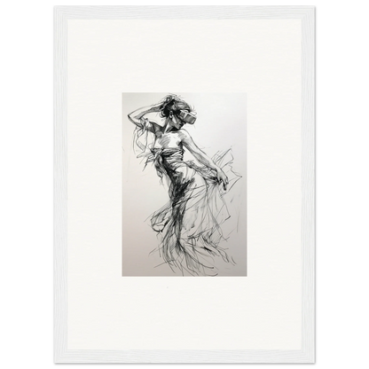 Expressive charcoal dancer sketch showcasing movement in Virtual Grace Sketch special edition art™