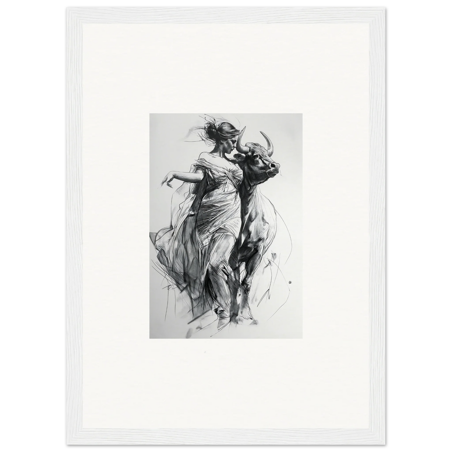 Black and white sketch of dancers in flowing dresses for Metaphoric Taurus Whispers special edition art™