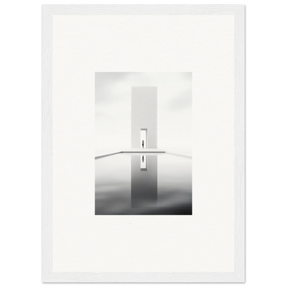 Minimalist black and white door image for Dreamer’s Vanishing Silhouette framed wall art