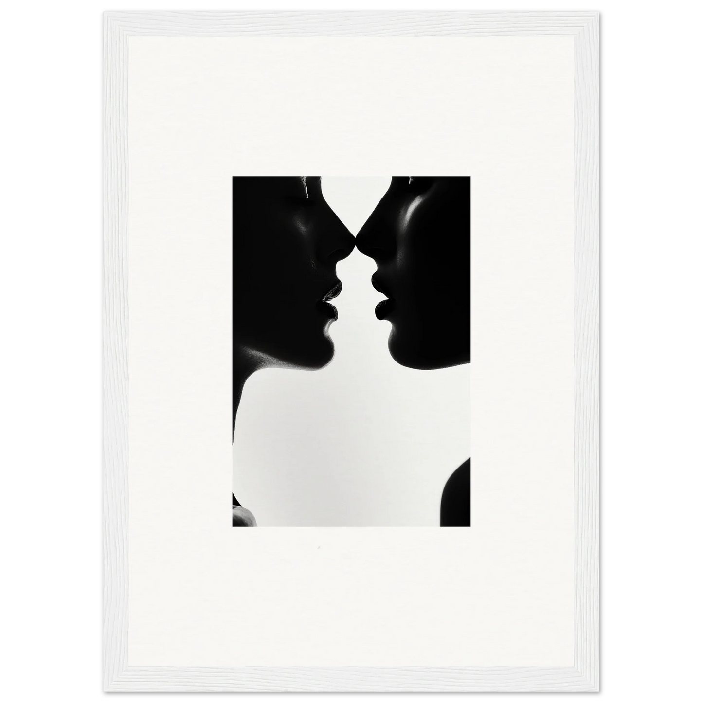 Two silhouetted profiles in a near-kiss for Shadowed Sédual Symphony special edition art™